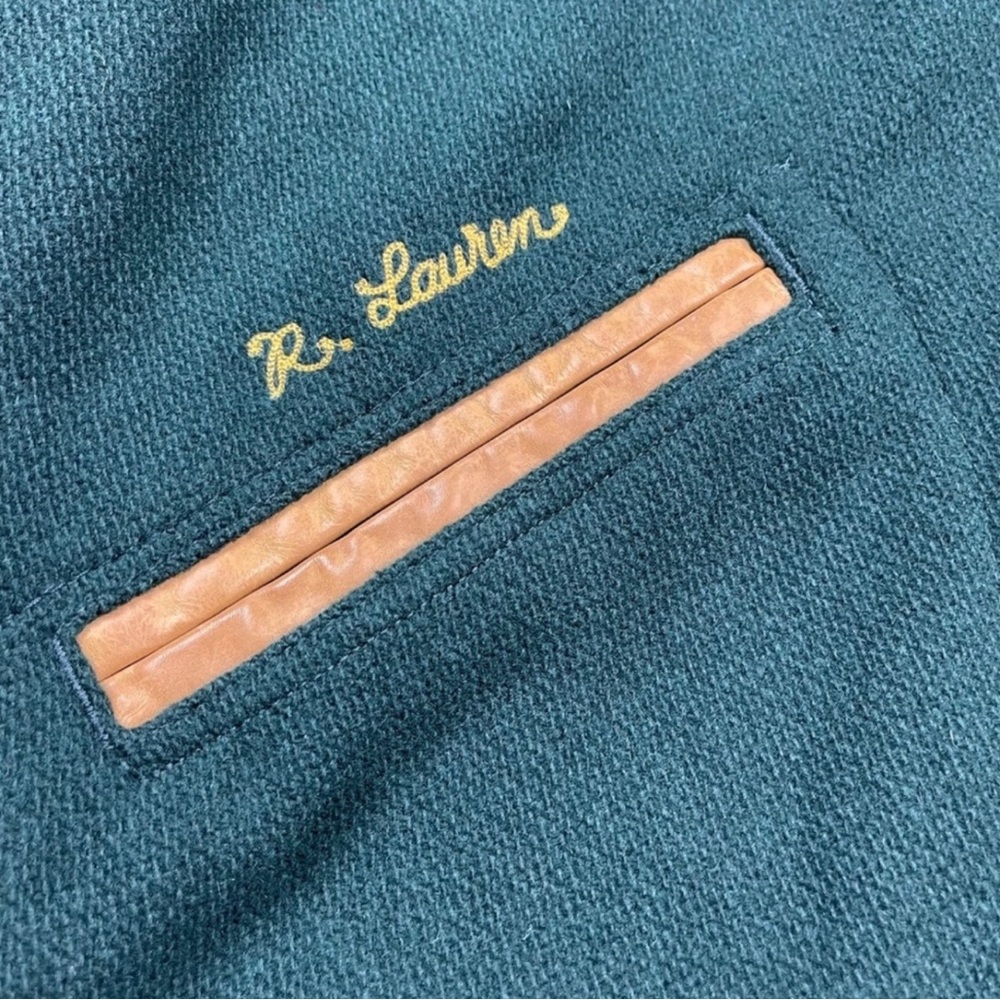 Ralph Lauren Green and Tan Varsity Jacket with beanie - Picture 6 of 8